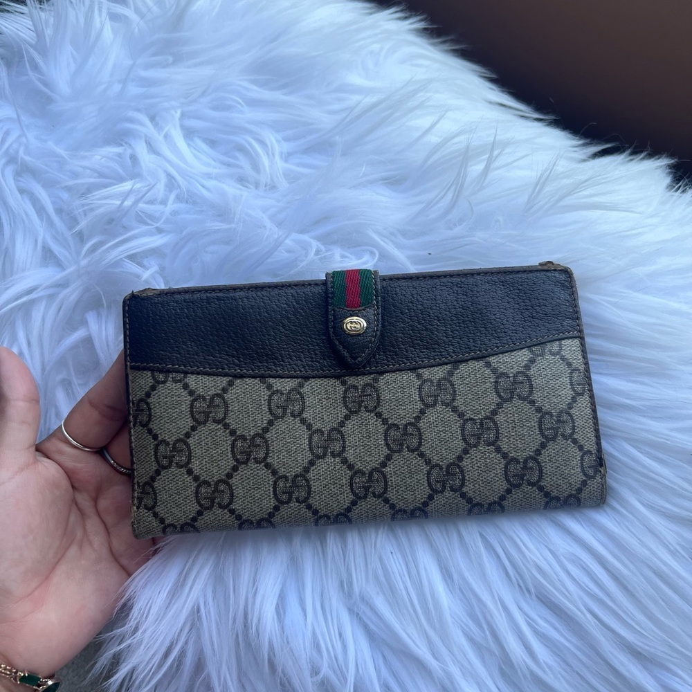 Gucci 80’s Vintage Ophidia Leather Long Wallet